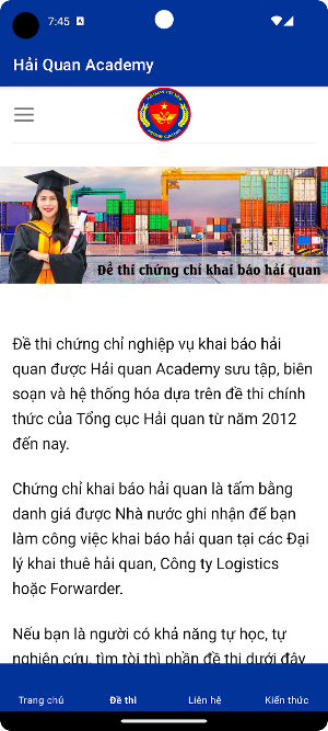 Hải quan Academy Screenshot 1