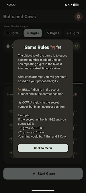 Bulls and Cows Screenshot 3