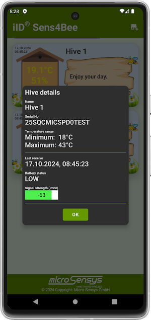iID® Sens4Bee Screenshot 2