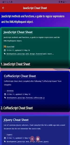 JavaScript Cheat Sheet Screenshot 1