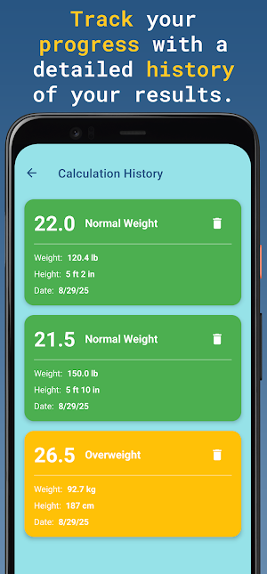 BMI - Body Mass Index Screenshot 2