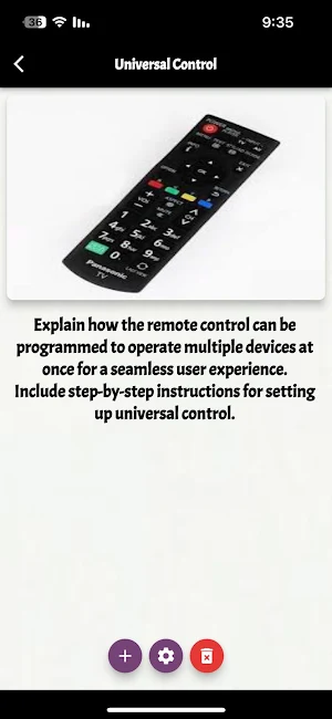 panasonic remote control guide Screenshot 1