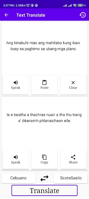 Cebuano ScotsGaelic Translator Screenshot 1