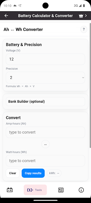 Battery Calculator & Converter Screenshot 3