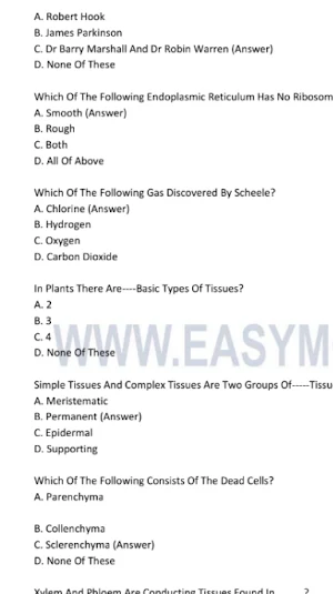 Biology MCQs Solve Screenshot 3