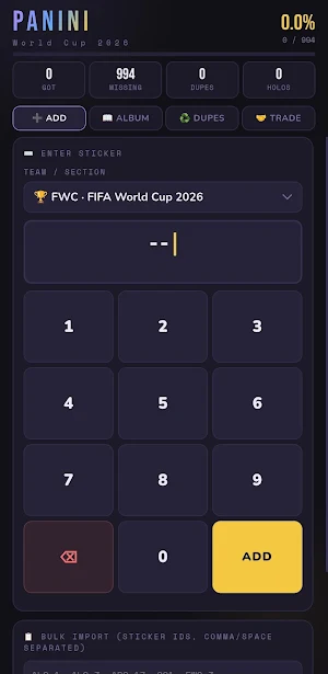 Panini WC 2026 Screenshot 2