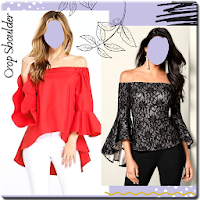 Women Crop Shoulder Photo Suit
