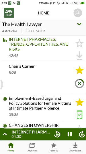 ABA Health Law Audio Screenshot 2