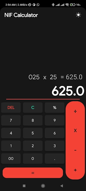 NIF Calculator Screenshot 2