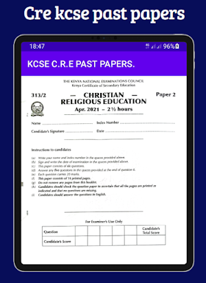 Cre Ksce past papers. Screenshot 3