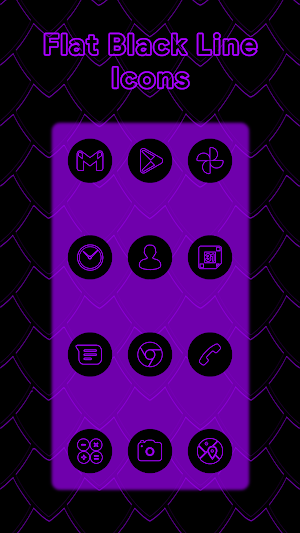 Purple On Black Line Icons Screenshot 0