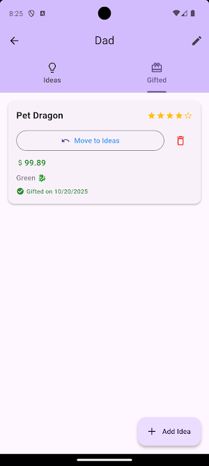 PG Gift Log Screenshot 1