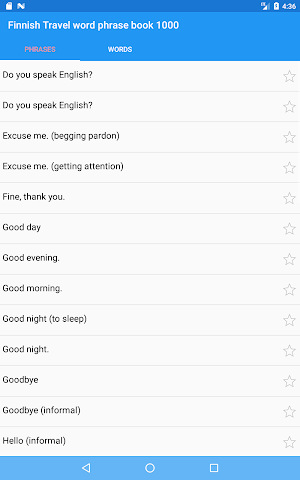 Finnish Travel word phrase boo Screenshot 2