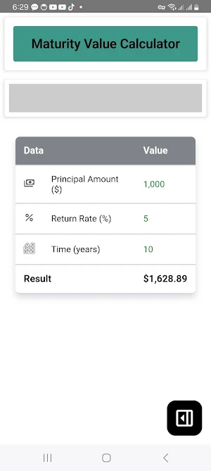 Maturity Value Calculator Screenshot 1