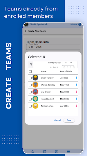 Kamp Roster - Club n Teams Screenshot 1