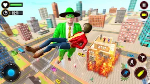 Flying Mask Rope Hero Robot Crime Gangster City Screenshot 1