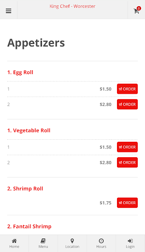 King Chef Worcester Ordering Screenshot 1