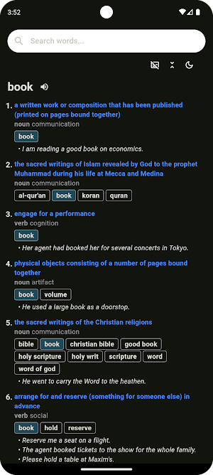 WordNet Offline Dictionary Screenshot 1
