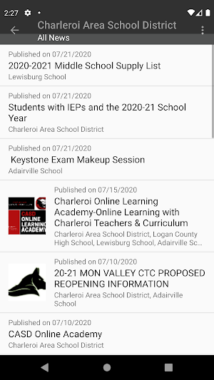 Charleroi Area School District Screenshot 1