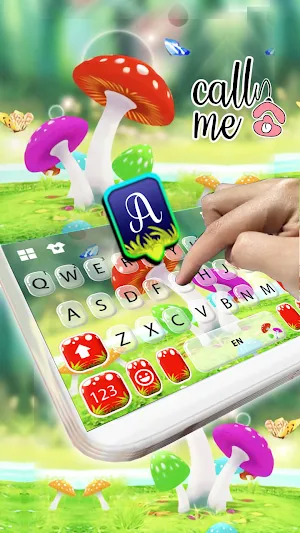 Cute Mushrooms Keyboard Background Screenshot 1