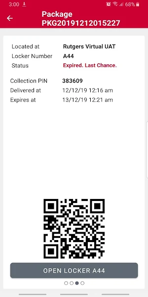 Rutgers Student Package Locker Screenshot 3