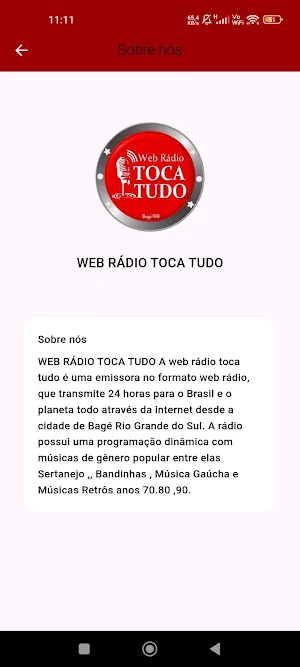 Web Rádio Toca Tudo Screenshot 1