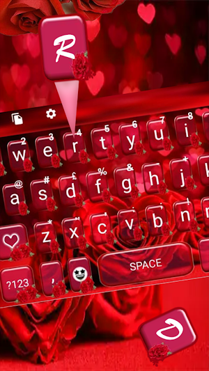 Stylish Red Rose Keyboard Screenshot 1