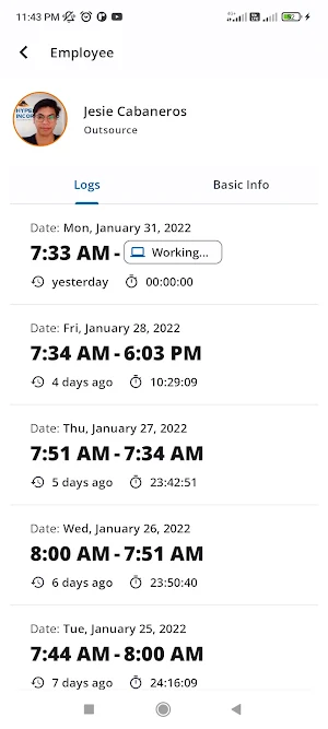 HSI Attendance Screenshot 2
