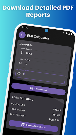 Smart Home Loan EMI Calculator Screenshot 1