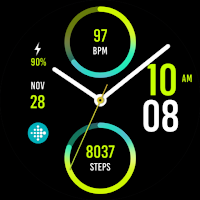 Hybrid Sporty Green Watch Face
