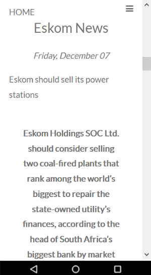 Eskom Load Shedding News Screenshot 1