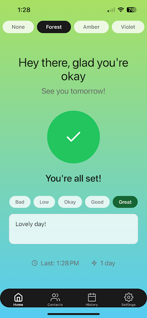 Warm Check-In Screenshot 0