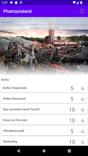 Theme Park Wait Times Screenshot 0