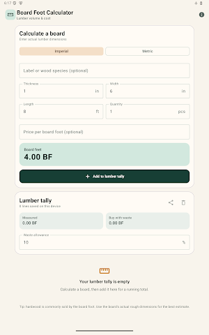 Board Foot Calculator: Lumber Screenshot 3