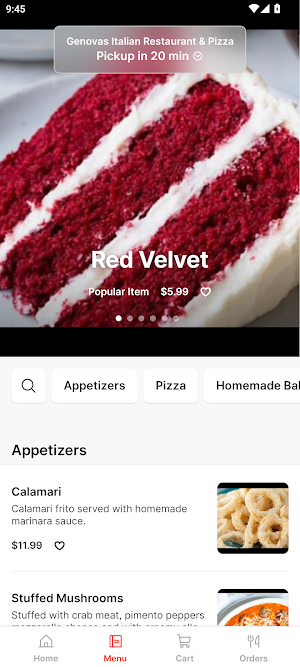 Genovas Italian Restaurant Screenshot 1