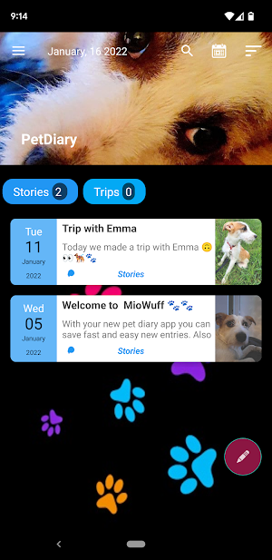 Pet Diary App - MioWuff Screenshot 2