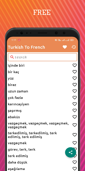 Turkish To French Dictionary Offline Screenshot 0