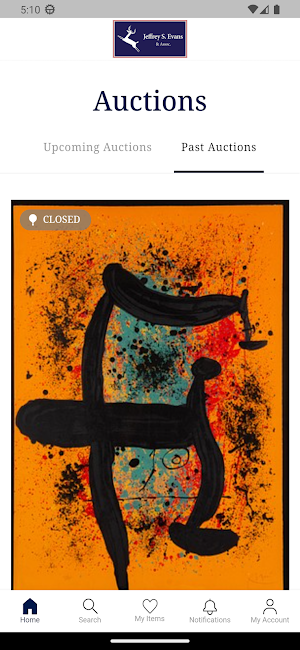 Jeffrey S. Evans Auctions Screenshot 1