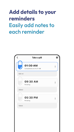 Water and Pill Alarm, Reminder Screenshot 2