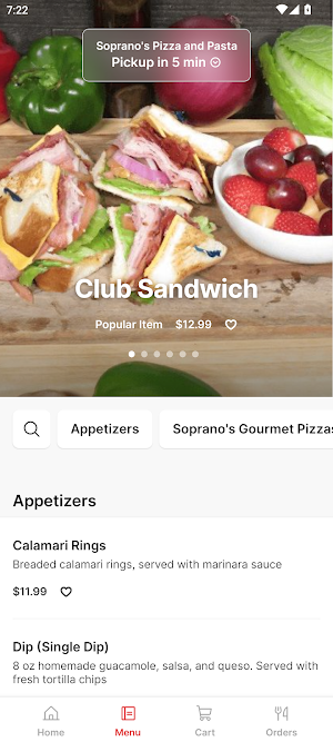Soprano's Pizza and Pasta App Screenshot 1