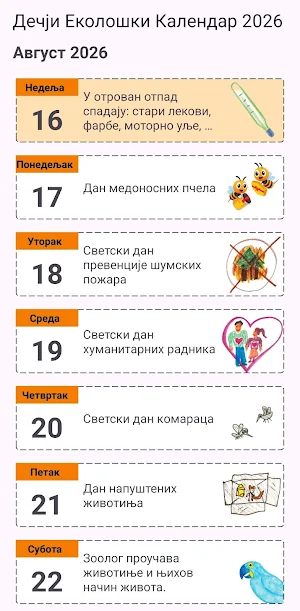 Дечји Еколошки Календар 2026 Screenshot 2