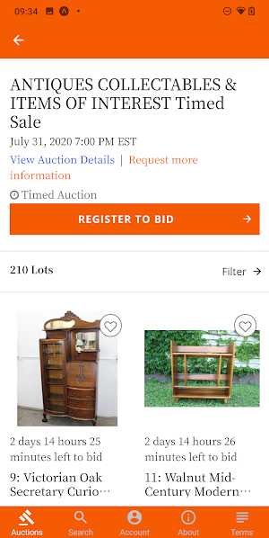 Lettieri Auction and Appraisal Live Bidding Screenshot 2