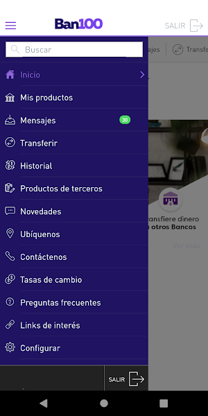 Ban100 APP Móvil Screenshot 1