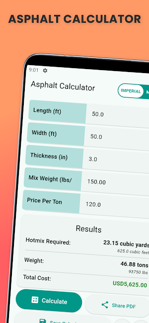 Asphalt Calculator Screenshot 0