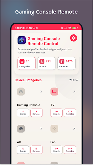Gaming Console Remote Control Screenshot 0