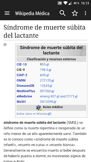 WikiMed - Wikipedia Médica Offline Screenshot 1