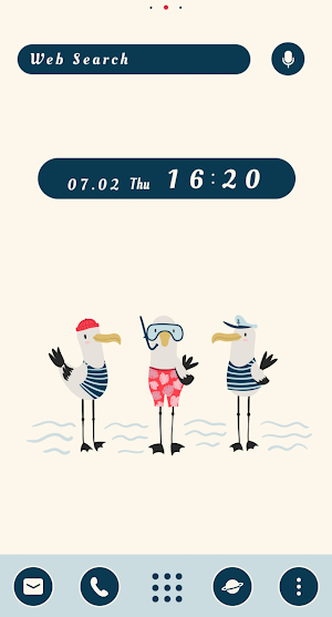 Swimsuit Seagulls Theme +HOME Screenshot 0