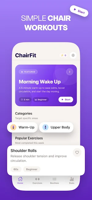 ChairFit: Chair Yoga Exercises Screenshot 0
