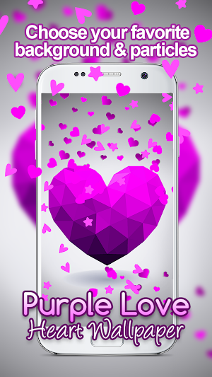 Purple Love Heart Live hd Wallpaper Screenshot 3