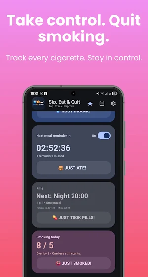 Sip, Eat & Quit: Simple Habits Screenshot 2